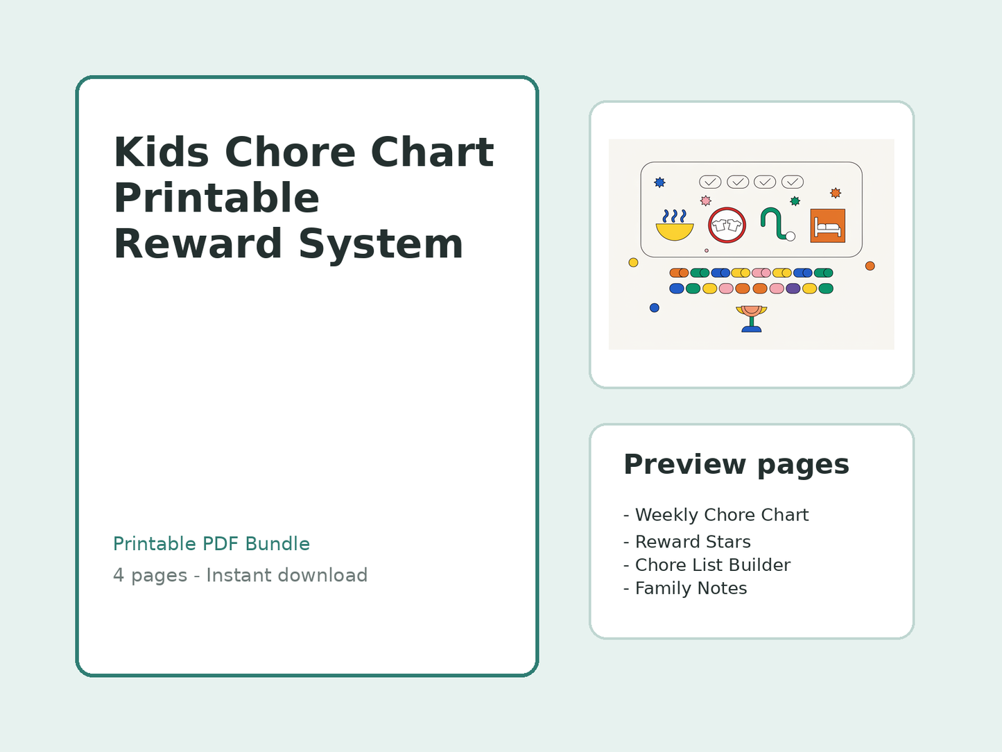 Kids Chore Chart Printable Reward System