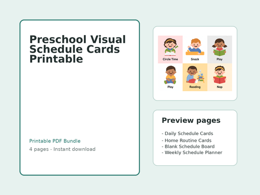 Preschool Visual Schedule Cards Printable