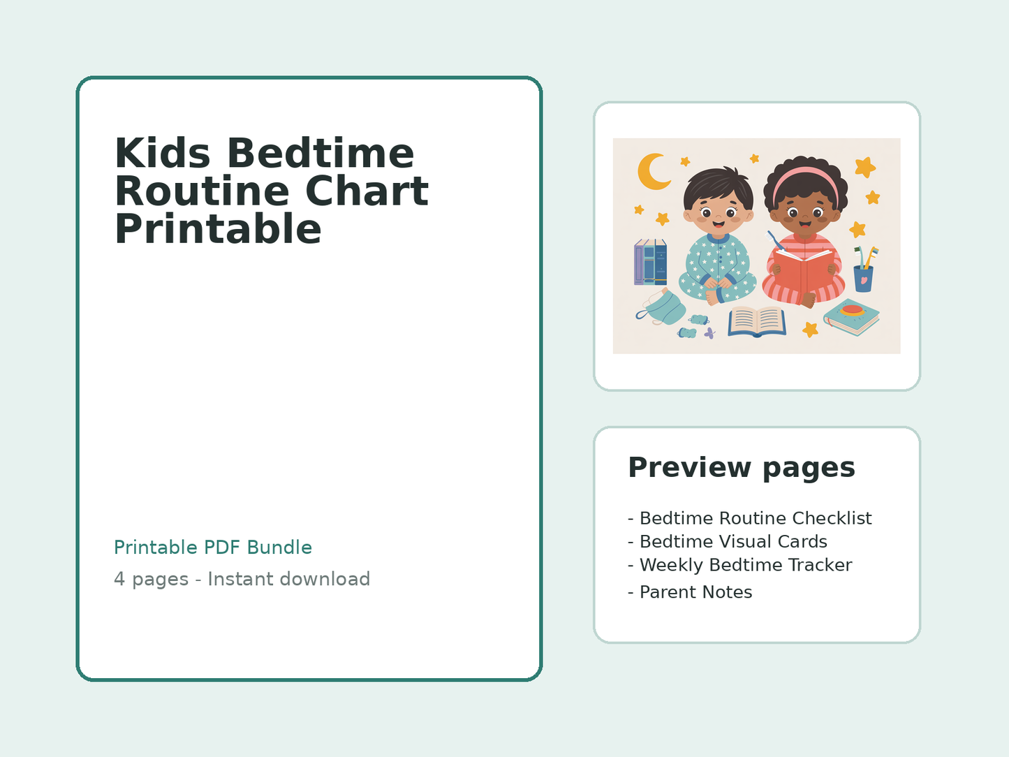 Kids Bedtime Routine Chart Printable