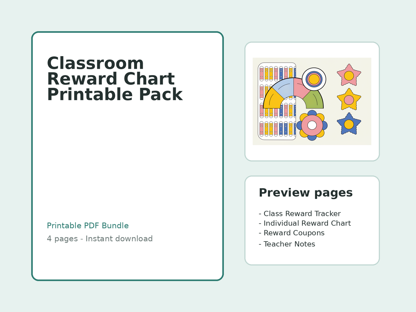 Classroom Reward Chart Printable Pack
