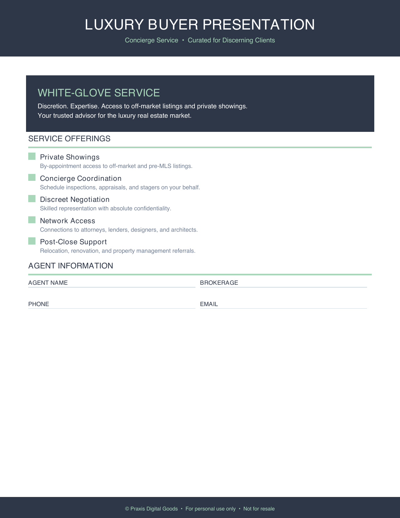 Luxury Home Buyer Presentation Template Printable